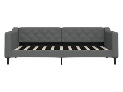 Sofá-cama c/ gavetão e gavetas 90x190 cm tecido cinzento-escuro
