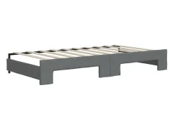 Sofá-cama c/ gavetão e gavetas 90x190 cm tecido cinzento-escuro
