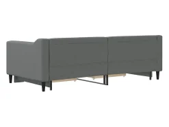 Sofá-cama c/ gavetão e gavetas 90x190 cm tecido cinzento-escuro