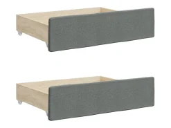 Sofá-cama c/ gavetão e gavetas 90x190 cm tecido cinzento-escuro