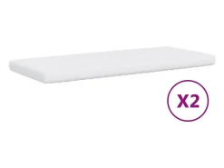 Sofá-cama com gavetão e colchões 90x200 cm artificial branco