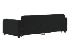 Sofá-cama com gavetão e gavetas 90x200 cm veludo preto