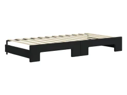 Sofá-cama com gavetão e gavetas 90x200 cm veludo preto