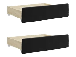 Sofá-cama com gavetão e gavetas 90x200 cm veludo preto
