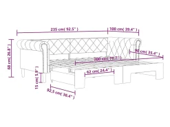 Sofá-cama com gavetão 90x200 cm couro artificial branco
