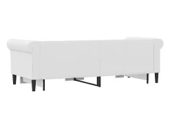 Sofá-cama com gavetão 90x200 cm couro artificial branco