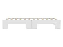 Sofá-cama com gavetão 90x200 cm couro artificial branco