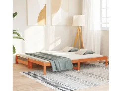 Sofá-cama com gavetão 90x190 cm madeira de pinho castanho cera