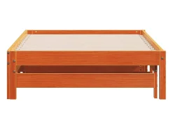 Sofá-cama com gavetão 90x190 cm madeira de pinho castanho cera