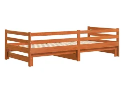 Sofá-cama com gavetão 80x200 cm madeira de pinho castanho cera