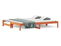 Sofá-cama com gavetão 90x200 cm madeira de pinho castanho cera