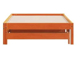 Sofá-cama com gavetão 90x200 cm madeira de pinho castanho cera
