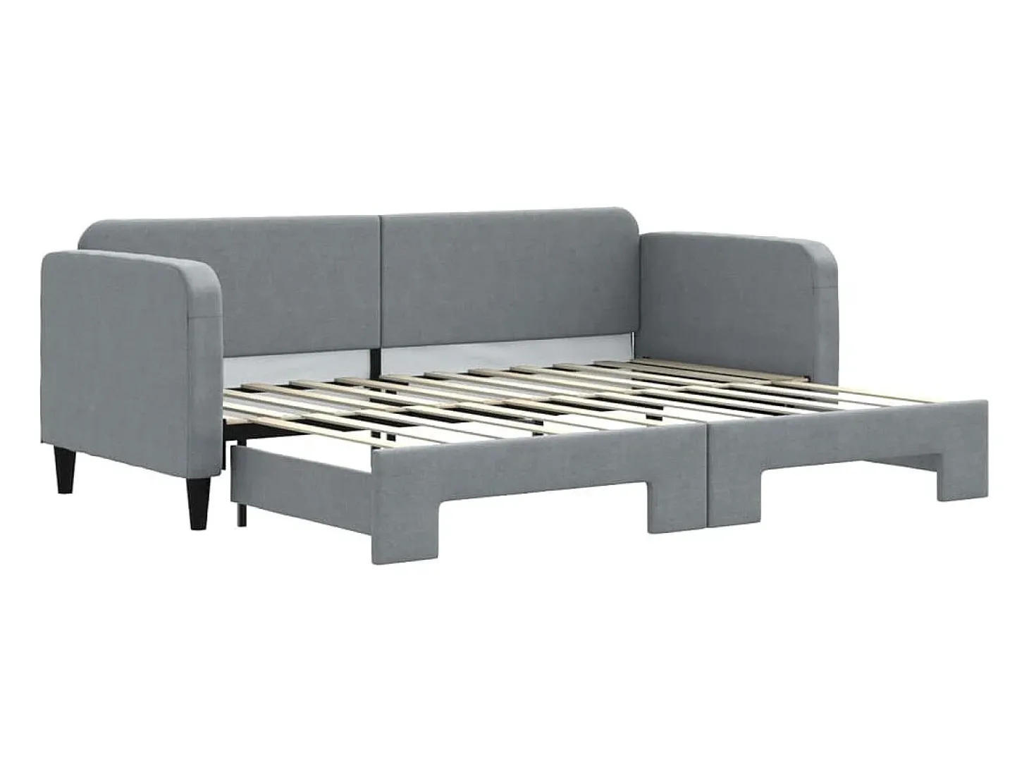 Sofá-cama com gavetão 80x200 cm tecido cinzento-claro