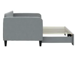 Sofá-cama com gavetão 80x200 cm tecido cinzento-claro