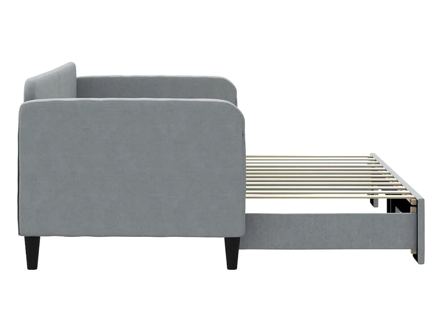 Sofá-cama com gavetão 80x200 cm tecido cinzento-claro
