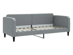 Sofá-cama com gavetão 80x200 cm tecido cinzento-claro
