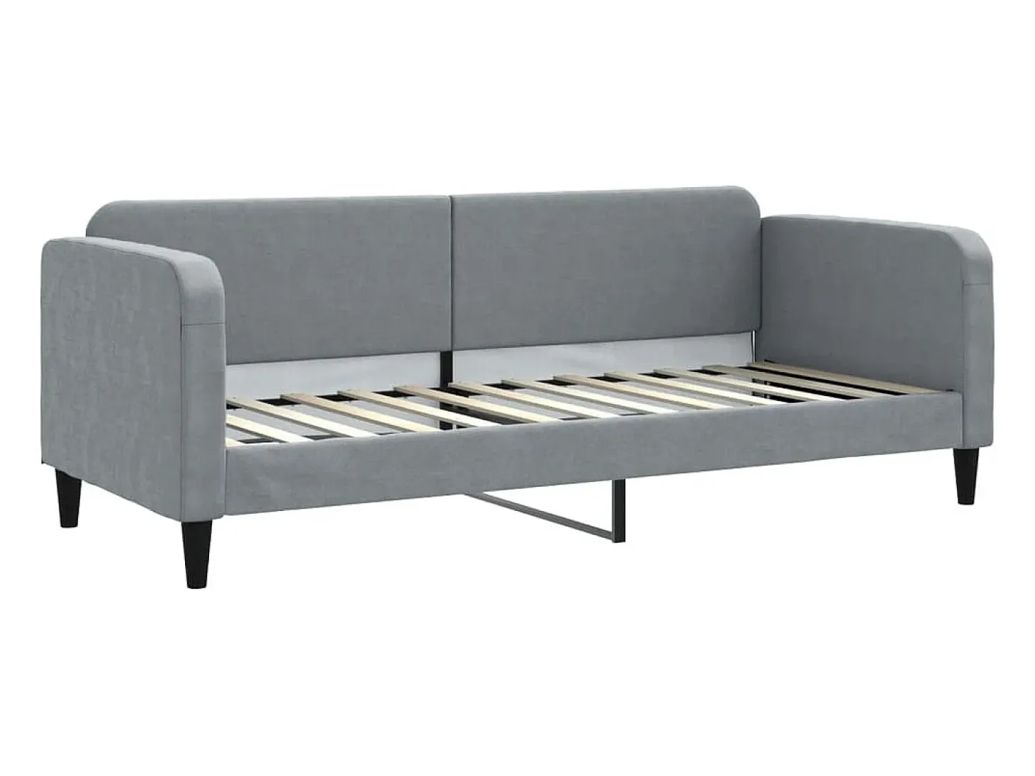 Sofá-cama com gavetão 80x200 cm tecido cinzento-claro