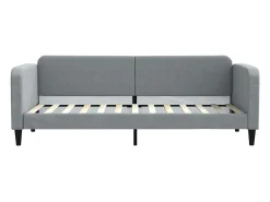 Sofá-cama com gavetão 80x200 cm tecido cinzento-claro