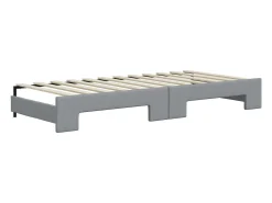 Sofá-cama com gavetão 80x200 cm tecido cinzento-claro