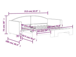 Sofá-cama com gavetão 90x190 cm tecido cinzento-claro