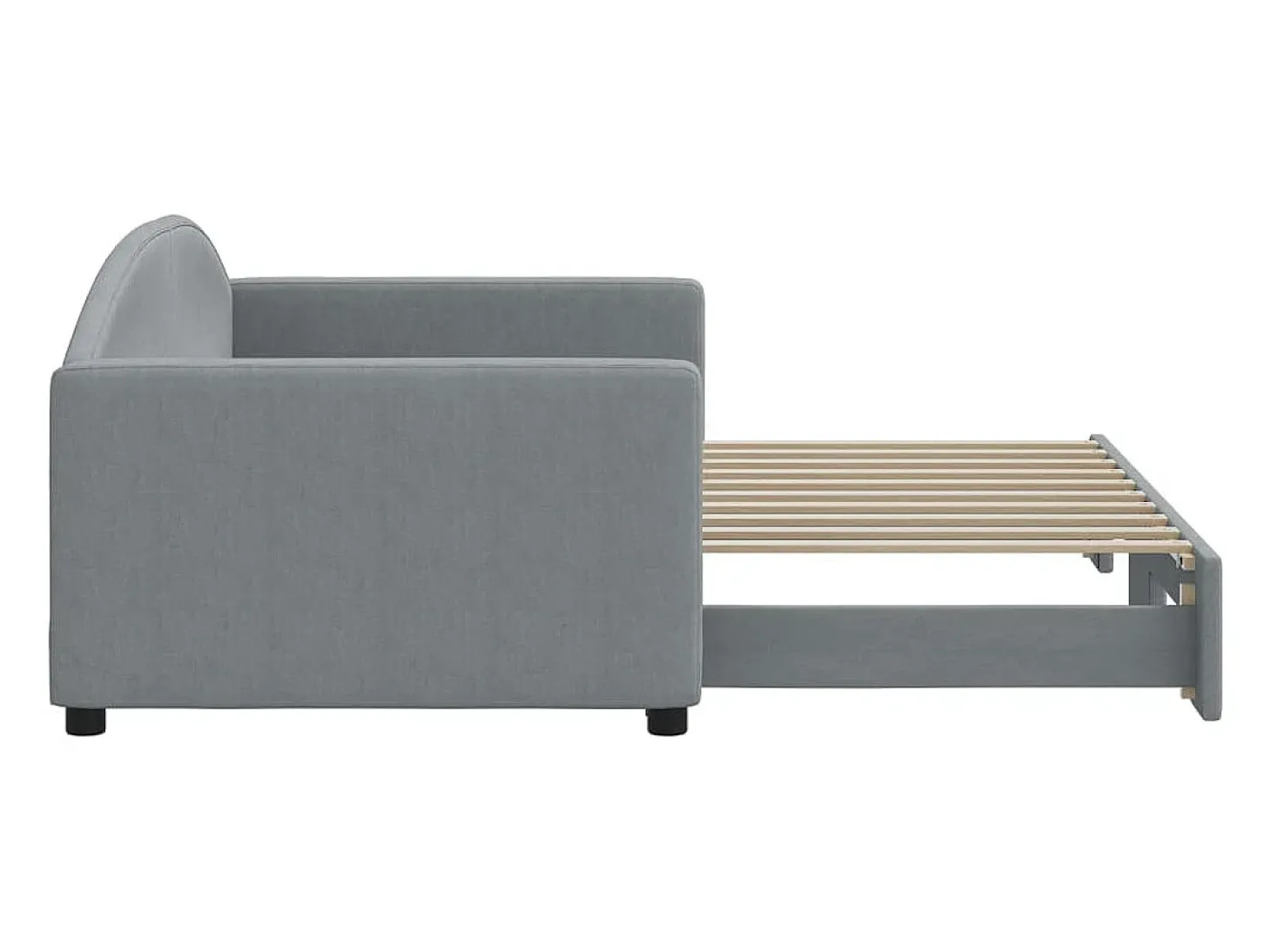 Sofá-cama com gavetão 90x190 cm tecido cinzento-claro