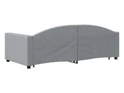 Sofá-cama com gavetão 90x190 cm tecido cinzento-claro