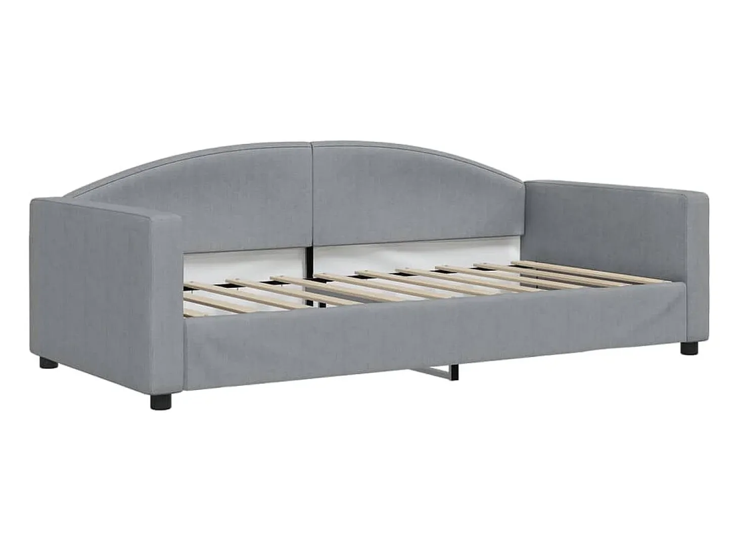 Sofá-cama com gavetão 90x190 cm tecido cinzento-claro
