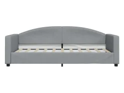 Sofá-cama com gavetão 90x190 cm tecido cinzento-claro