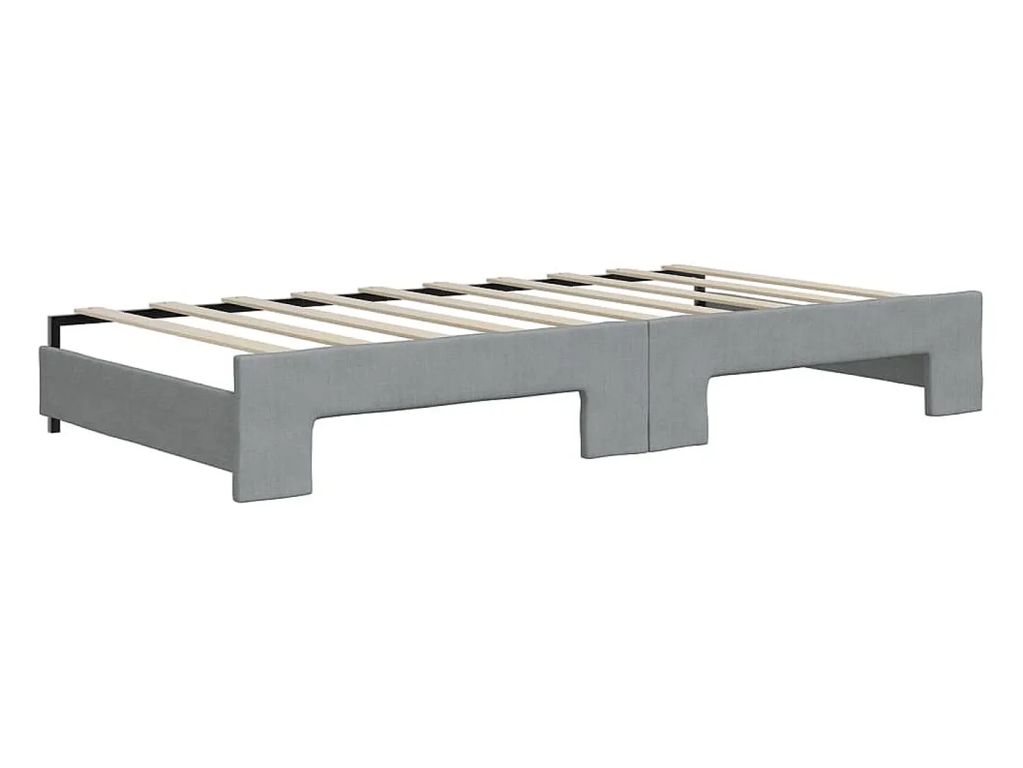 Sofá-cama com gavetão 90x190 cm tecido cinzento-claro