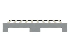 Sofá-cama com gavetão 90x190 cm tecido cinzento-claro