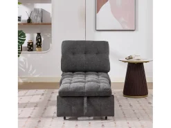Sofá-cama conversível - 68 x 95 x 76 cm - com encosto e profundidade do assento ajustáveis - tecido - cinza