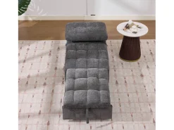 Sofá-cama conversível - 68 x 95 x 76 cm - com encosto e profundidade do assento ajustáveis - tecido - cinza