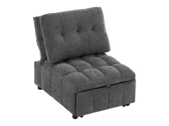 Sofá-cama conversível - 68 x 95 x 76 cm - com encosto e profundidade do assento ajustáveis - tecido - cinza