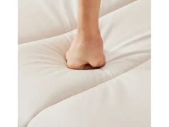 Sofá-cama convertível de 3 lugares em tecido de veludo - Bege