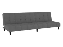 Sofá-cama de 2 lugares veludo cinzento-escuro
