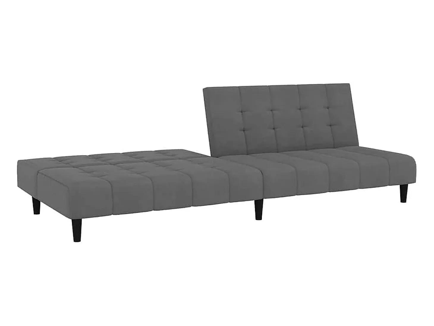 Sofá-cama de 2 lugares veludo cinzento-escuro