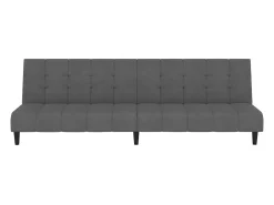Sofá-cama de 2 lugares veludo cinzento-escuro