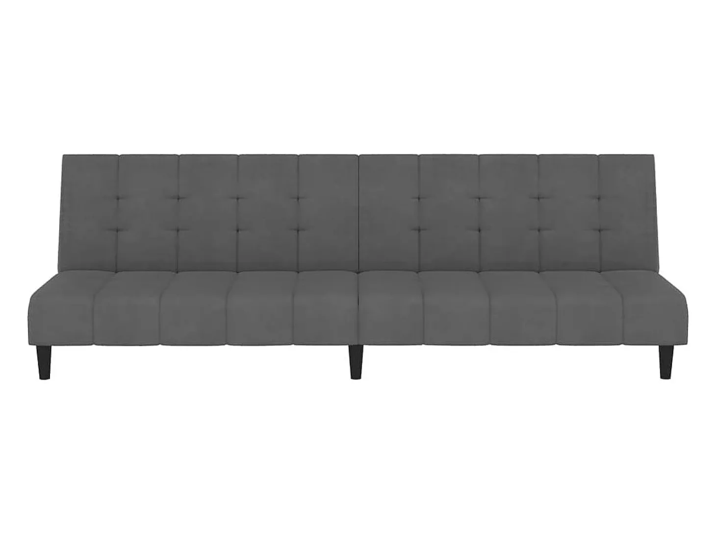 Sofá-cama de 2 lugares veludo cinzento-escuro