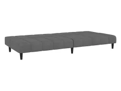 Sofá-cama de 2 lugares veludo cinzento-escuro