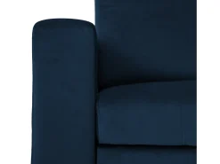 Sofá-cama de canto de 3 lugares JAMES em veludo azul