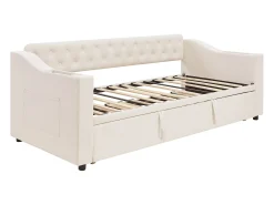 Sofá-cama infantil 90/180x190cm veludo bege conversível, com portas USB e tomada elétrica, sem colchão