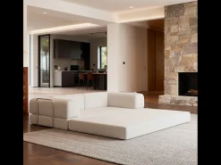 Sofá-cama Kaia - branco/sálvia