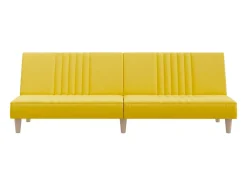Sofá-cama tecido amarelo-claro