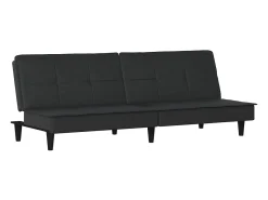 Sofá-cama tecido preto