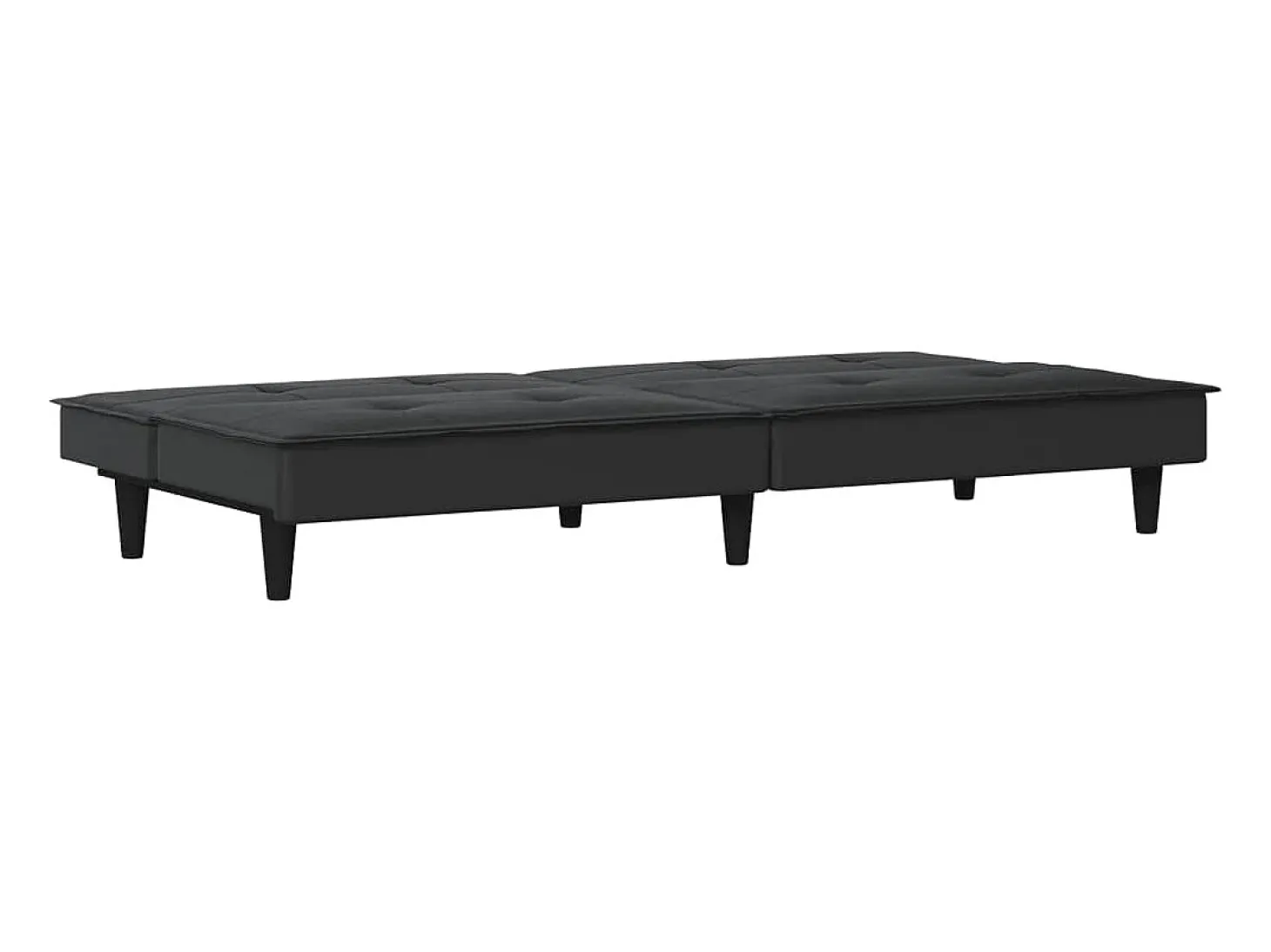 Sofá-cama tecido preto