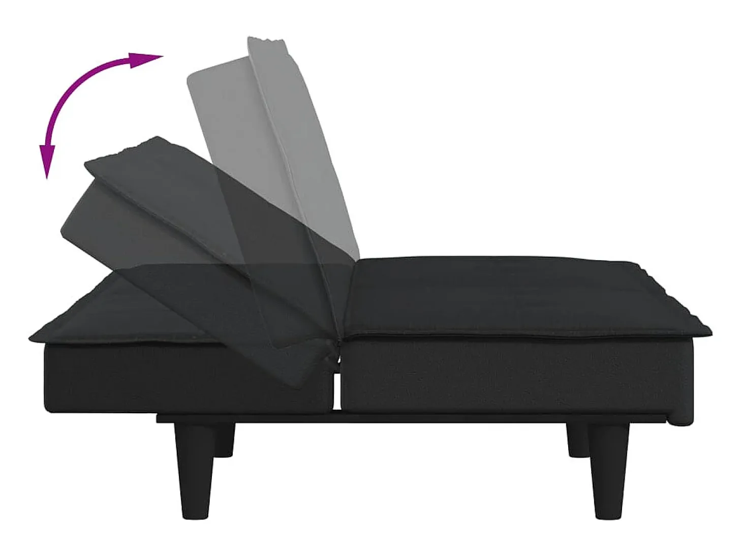 Sofá-cama tecido preto