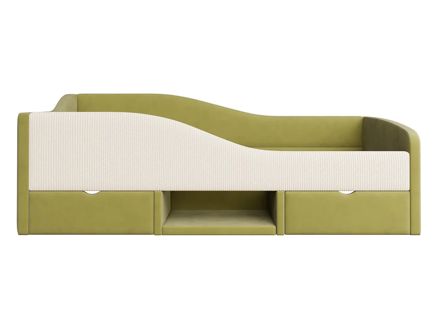 Sofá-cama 90x190 cm - Cama infantil com 2 gavetas e estrado de ripas de madeira - veludo verde escuro - colchão não incluído