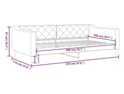 Sofá-cama 100x200 cm tecido cinzento-escuro