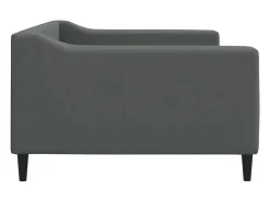 Sofá-cama 100x200 cm tecido cinzento-escuro