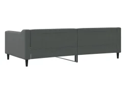 Sofá-cama 100x200 cm tecido cinzento-escuro